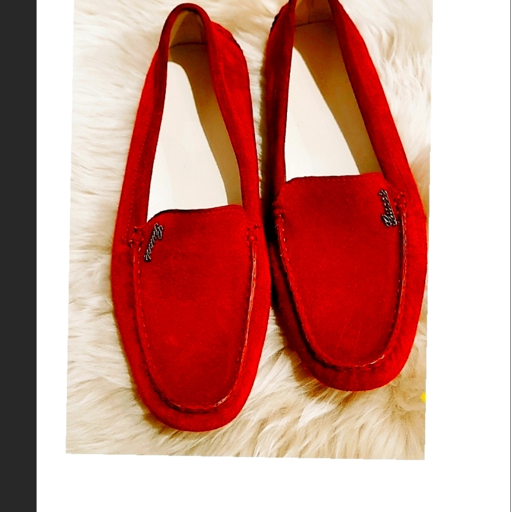 Red gucci loafers SUEDE  size 9.
